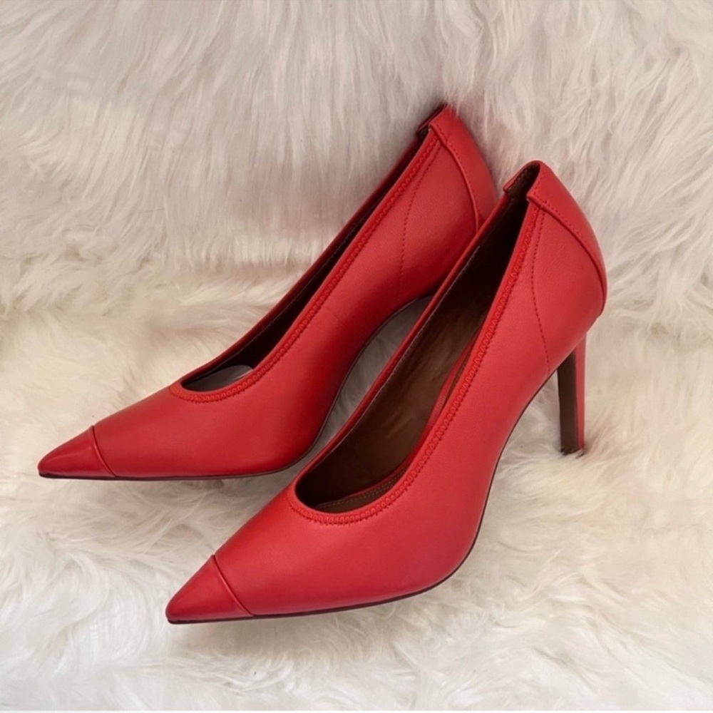 NEW! REISS London “Lowri” Red Leather Court Pumps Heels - Picture 13 of 16